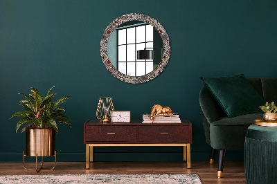 Miroir rond cadre imprimé Motif turc
