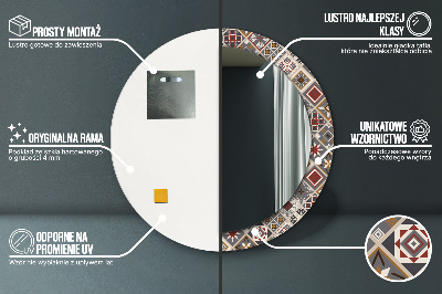 Miroir rond cadre imprimé Motif turc