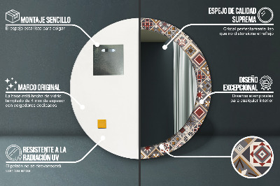 Miroir rond cadre imprimé Motif turc