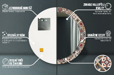 Miroir rond cadre imprimé Motif turc