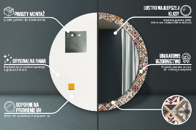 Miroir rond cadre imprimé Motif turc