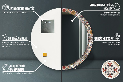 Miroir rond cadre imprimé Motif turc