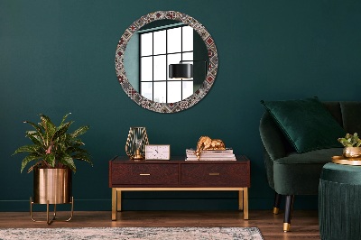 Miroir rond cadre imprimé Motif turc