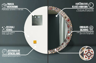 Miroir rond cadre imprimé Motif turc