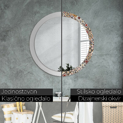 Miroir rond cadre imprimé Motif turc