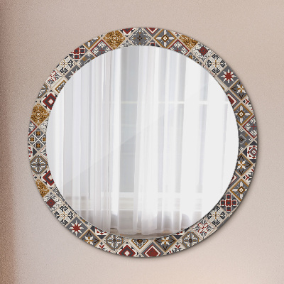 Miroir rond cadre imprimé Motif turc