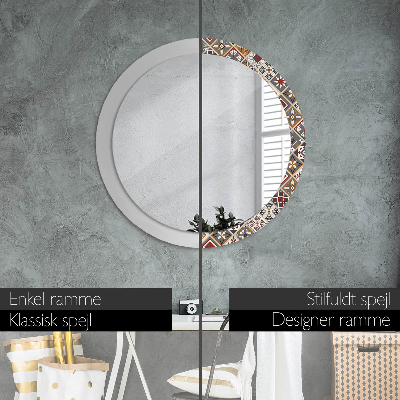 Miroir rond cadre imprimé Motif turc