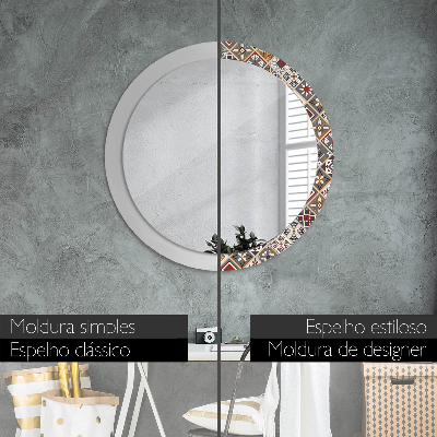 Miroir rond cadre imprimé Motif turc