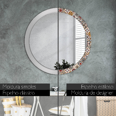 Miroir rond cadre imprimé Motif turc