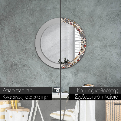 Miroir rond cadre imprimé Motif turc