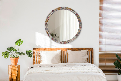 Miroir rond cadre imprimé Motif turc