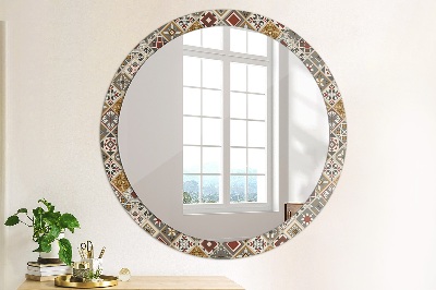 Miroir rond cadre imprimé Motif turc