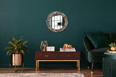 Miroir rond cadre imprimé Motif turc