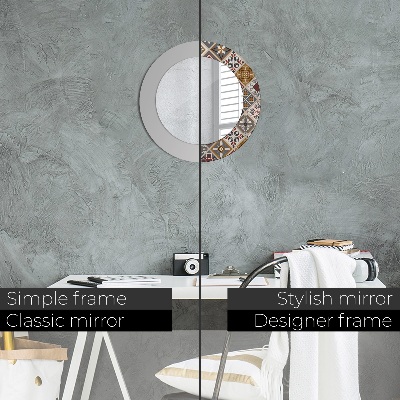 Miroir rond cadre imprimé Motif turc