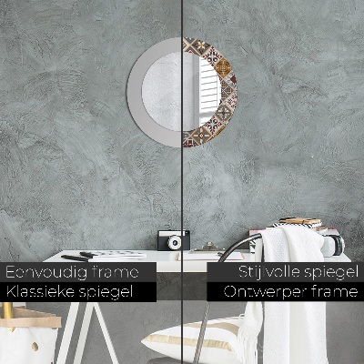 Miroir rond cadre imprimé Motif turc