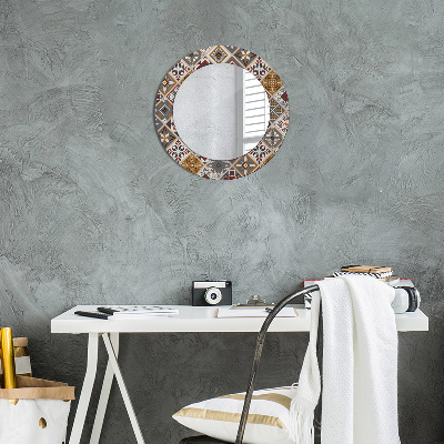 Miroir rond cadre imprimé Motif turc
