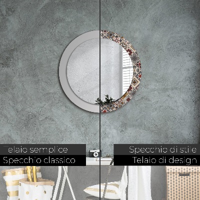 Miroir rond cadre imprimé Motif turc