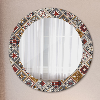 Miroir rond cadre imprimé Motif turc