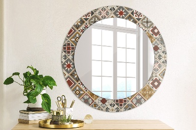 Miroir rond cadre imprimé Motif turc