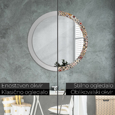 Miroir rond cadre imprimé Motif turc
