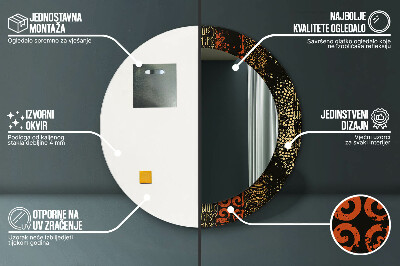 Miroir rond cadre imprimé Motif abstrait grunge