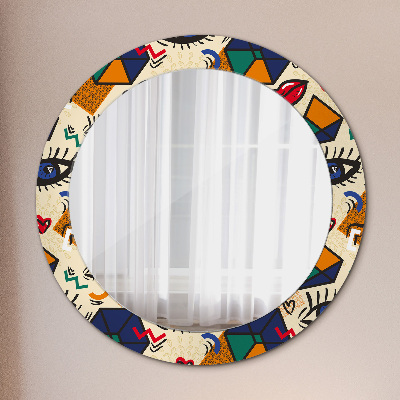 Miroir rond cadre avec impression Style pop art