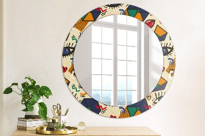 Miroir rond cadre avec impression Style pop art