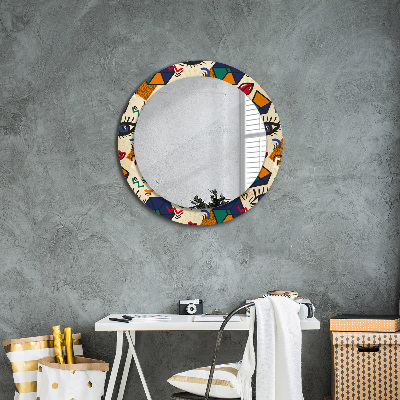 Miroir rond cadre avec impression Style pop art