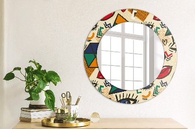 Miroir rond cadre avec impression Style pop art