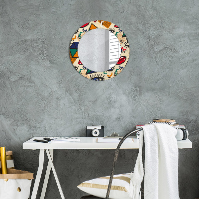 Miroir rond cadre avec impression Style pop art