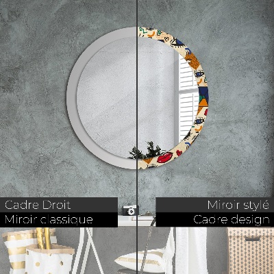 Miroir rond cadre avec impression Style pop art