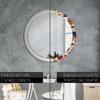 Miroir rond cadre avec impression Style pop art