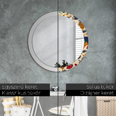 Miroir rond cadre avec impression Style pop art