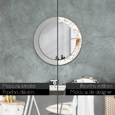 Miroir rond avec décoration Fond terrazzo