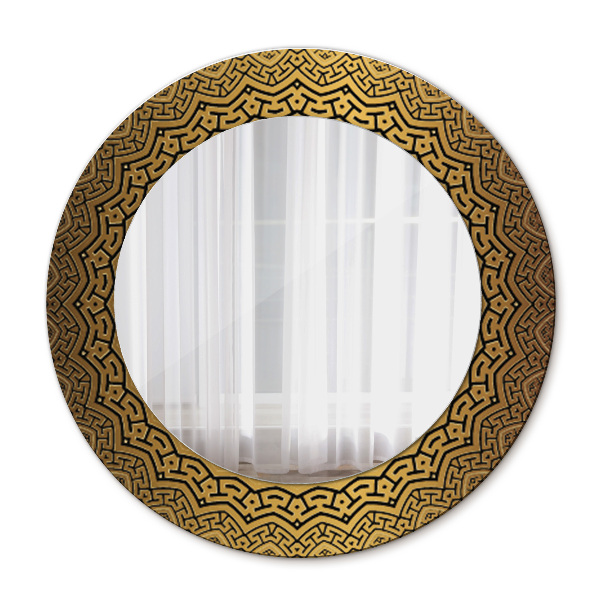 Miroir rond avec décoration Ornement grec