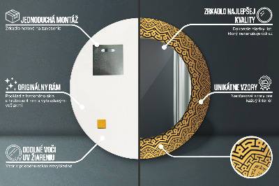 Miroir rond avec décoration Ornement grec