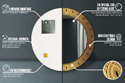 Miroir rond avec décoration Ornement grec