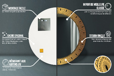 Miroir rond avec décoration Ornement grec