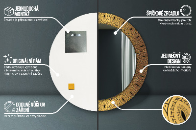 Miroir rond avec décoration Ornement grec