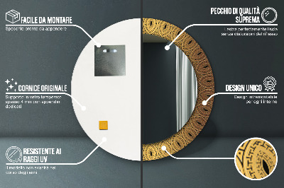 Miroir rond avec décoration Ornement grec