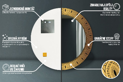 Miroir rond avec décoration Ornement grec