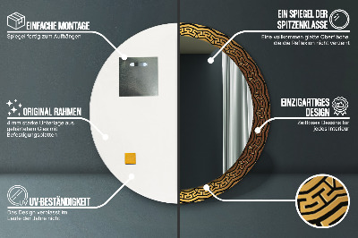 Miroir rond avec décoration Ornement grec