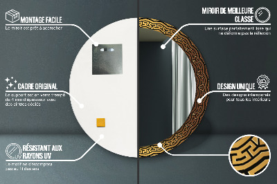 Miroir rond avec décoration Ornement grec