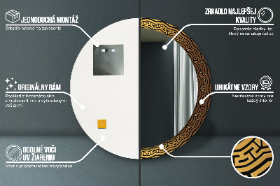 Miroir rond avec décoration Ornement grec