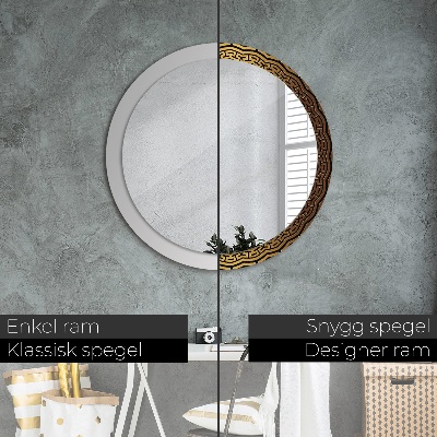 Miroir rond avec décoration Ornement grec