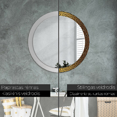 Miroir rond avec décoration Ornement grec