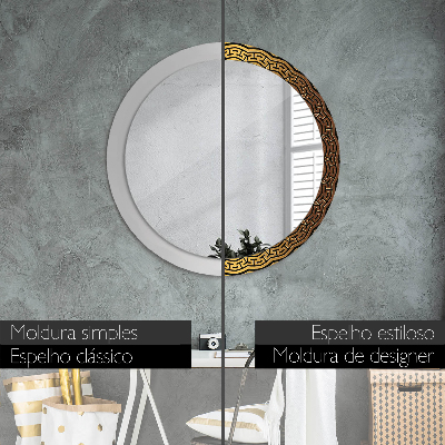 Miroir rond avec décoration Ornement grec