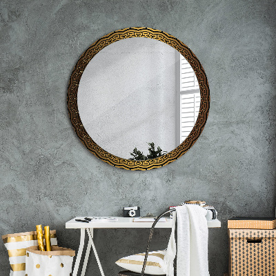 Miroir rond avec décoration Ornement grec