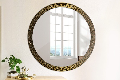 Miroir rond avec décoration Ornement grec