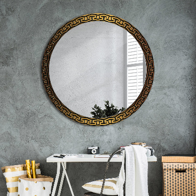 Miroir rond avec décoration Ornement grec